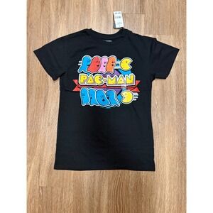 Pac-Man World Graphic T-Shirt Mens Small Black Short Sleeve Retro Arcade Gaming